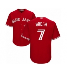 Youth Toronto Blue Jays #7 Richard Urena Authentic Scarlet Alternate Baseball Player Jersey