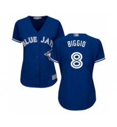 Women's Toronto Blue Jays #8 Cavan Biggio Authentic Blue Alternate Baseball Player Jersey