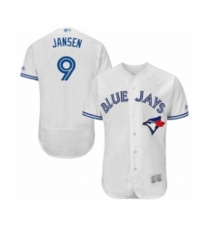 Men's Toronto Blue Jays #9 Danny Jansen White Home Flex Base Authentic Collection Baseball Player Jersey
