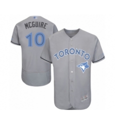 Men's Toronto Blue Jays #10 Reese McGuire Authentic Gray 2016 Father's Day Fashion Flex Base Baseball Player Jersey