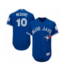 Men's Toronto Blue Jays #10 Reese McGuire Blue Alternate Flex Base Authentic Collection Baseball Player Jersey