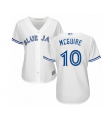 Women's Toronto Blue Jays #10 Reese McGuire Authentic White Home Baseball Player Jersey