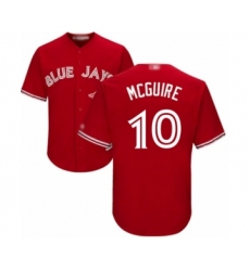 Youth Toronto Blue Jays #10 Reese McGuire Authentic Scarlet Alternate Baseball Player Jersey