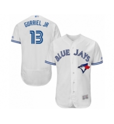 Men's Toronto Blue Jays #13 Lourdes Gurriel Jr. White Home Flex Base Authentic Collection Baseball Player Jersey