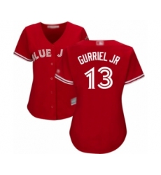 Women's Toronto Blue Jays #13 Lourdes Gurriel Jr. Authentic Scarlet Alternate Baseball Player Jersey