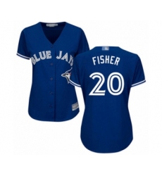 Women's Toronto Blue Jays #20 Derek Fisher Authentic Blue Alternate Baseball Player Jersey