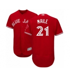 Men's Toronto Blue Jays #21 Luke Maile Scarlet Alternate Flex Base Authentic Collection Alternate Baseball Player Jersey