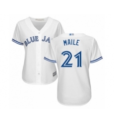 Women's Toronto Blue Jays #21 Luke Maile Authentic White Home Baseball Player Jersey