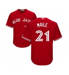 Youth Toronto Blue Jays #21 Luke Maile Authentic Scarlet Alternate Baseball Player Jersey