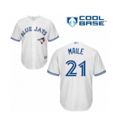 Youth Toronto Blue Jays #21 Luke Maile Authentic White Home Baseball Player Jersey