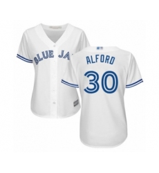Women's Toronto Blue Jays #30 Anthony Alford Authentic White Home Baseball Player Jersey