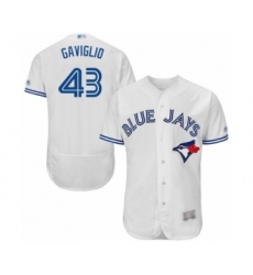 Men's Toronto Blue Jays #43 Sam Gaviglio White Home Flex Base Authentic Collection Baseball Player Jersey