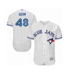 Men's Toronto Blue Jays #48 Jason Adam White Home Flex Base Authentic Collection Baseball Player Jersey