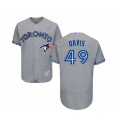 Men's Toronto Blue Jays #49 Jonathan Davis Grey Road Flex Base Authentic Collection Baseball Player Jersey
