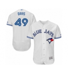 Men's Toronto Blue Jays #49 Jonathan Davis White Home Flex Base Authentic Collection Baseball Player Jersey