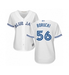 Women's Toronto Blue Jays #56 Ryan Borucki Authentic White Home Baseball Player Jersey
