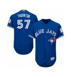 Men's Toronto Blue Jays #57 Trent Thornton Blue Alternate Flex Base Authentic Collection Baseball Player Jersey