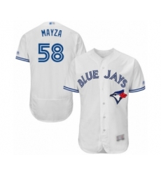 Men's Toronto Blue Jays #58 Tim Mayza White Home Flex Base Authentic Collection Baseball Player Jersey