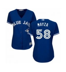 Women's Toronto Blue Jays #58 Tim Mayza Authentic Blue Alternate Baseball Player Jersey