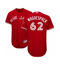Men's Toronto Blue Jays #62 Jacob Waguespack Scarlet Alternate Flex Base Authentic Collection Alternate Baseball Player Jersey