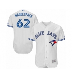 Men's Toronto Blue Jays #62 Jacob Waguespack White Home Flex Base Authentic Collection Baseball Player Jersey
