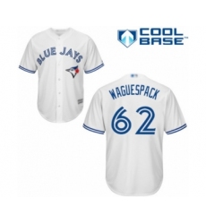 Youth Toronto Blue Jays #62 Jacob Waguespack Authentic White Home Baseball Player Jersey