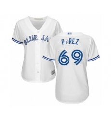 Women's Toronto Blue Jays #69 Hector Perez Authentic White Home Baseball Player Jersey