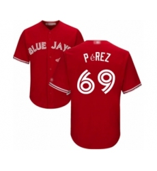 Youth Toronto Blue Jays #69 Hector Perez Authentic Scarlet Alternate Baseball Player Jersey