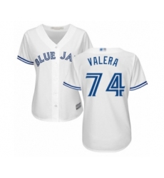 Women's Toronto Blue Jays #74 Breyvic Valera Authentic White Home Baseball Player Jersey
