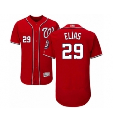 Men's Washington Nationals #29 Roenis Elias Red Alternate Flex Base Authentic Collection Baseball Player Jersey