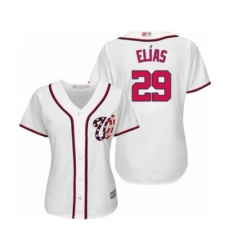 Women's Washington Nationals #29 Roenis Elias Authentic White Home Cool Base Baseball Player Jersey