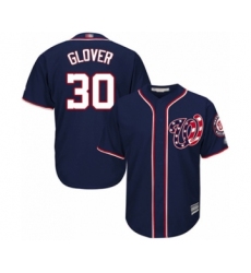 Youth Washington Nationals #30 Koda Glover Authentic Navy Blue Alternate 2 Cool Base Baseball Player Jersey