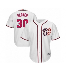 Youth Washington Nationals #30 Koda Glover Authentic White Home Cool Base Baseball Player Jersey