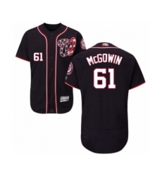 Men's Washington Nationals #61 Kyle McGowin Navy Blue Alternate Flex Base Authentic Collection Baseball Player Jersey