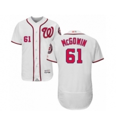 Men's Washington Nationals #61 Kyle McGowin White Home Flex Base Authentic Collection Baseball Player Jersey