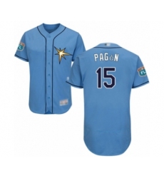 Men's Tampa Bay Rays #15 Emilio Pagan Light Blue Flexbase Authentic Collection Baseball Player Jersey