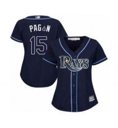 Women's Tampa Bay Rays #15 Emilio Pagan Authentic Navy Blue Alternate Cool Base Baseball Player Jersey