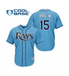 Youth Tampa Bay Rays #15 Emilio Pagan Authentic Light Blue Alternate 2 Cool Base Baseball Player Jersey