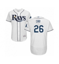 Men's Tampa Bay Rays #26 Ji-Man Choi Home White Home Flex Base Authentic Collection Baseball Player Jersey