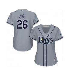 Women's Tampa Bay Rays #26 Ji-Man Choi Authentic Grey Road Cool Base Baseball Player Jersey