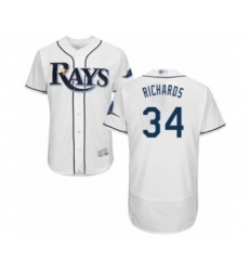 Men's Tampa Bay Rays #34 Trevor Richards Home White Home Flex Base Authentic Collection Baseball Player Jersey