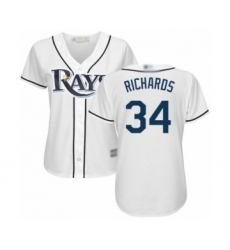 Women's Tampa Bay Rays #34 Trevor Richards Authentic White Home Cool Base Baseball Player Jersey