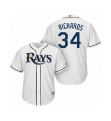 Youth Tampa Bay Rays #34 Trevor Richards Authentic White Home Cool Base Baseball Player Jersey