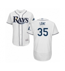 Men's Tampa Bay Rays #35 Nate Lowe Home White Home Flex Base Authentic Collection Baseball Player Jersey