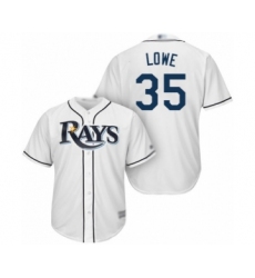 Youth Tampa Bay Rays #35 Nate Lowe Authentic White Home Cool Base Baseball Player Jersey