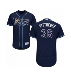 Men's Tampa Bay Rays #36 Andrew Kittredge Navy Blue Alternate Flex Base Authentic Collection Baseball Player Jersey