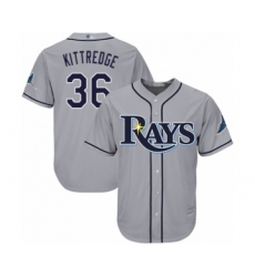 Youth Tampa Bay Rays #36 Andrew Kittredge Authentic Grey Road Cool Base Baseball Player Jersey