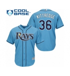 Youth Tampa Bay Rays #36 Andrew Kittredge Authentic Light Blue Alternate 2 Cool Base Baseball Player Jersey