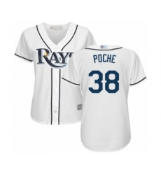 Women's Tampa Bay Rays #38 Colin Poche Authentic White Home Cool Base Baseball Player Jersey