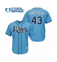 Youth Tampa Bay Rays #43 Mike Brosseau Authentic Light Blue Alternate 2 Cool Base Baseball Player Jersey